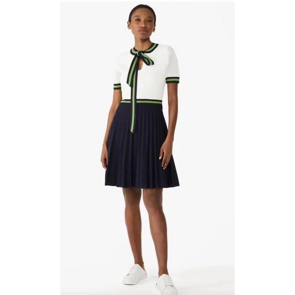 Kate‎ Spade Bow Neck Pleated Sweater Dress Pleated Preppy Tennis Size XL - Picture 1 of 12